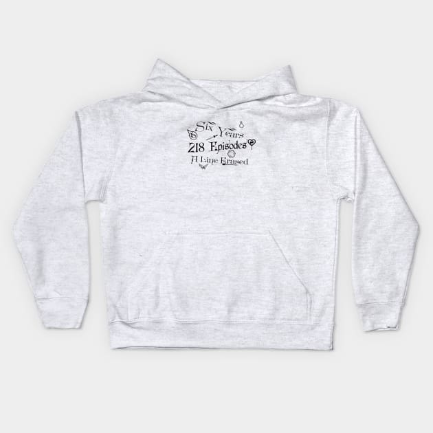 A Line Erased - 6 years, 218 Episodes, Rusty Quill Gaming Kids Hoodie by Rusty Quill